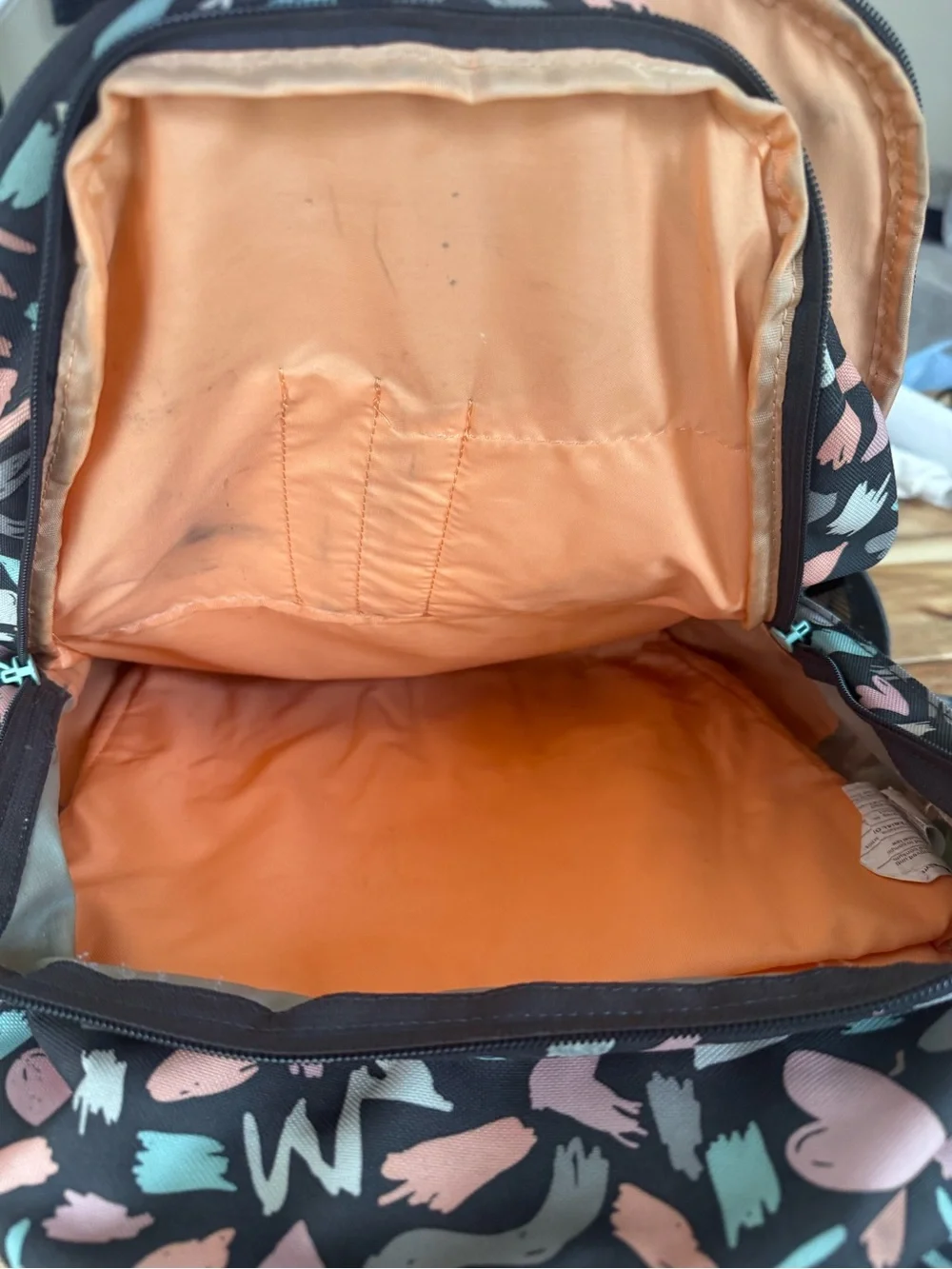 Dakine Women's Abstract Heart Print Backpack in Brown, Pink & Mint
